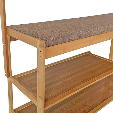 97x168cm Hallway Bench Coat Rack Stand Multifunctional Hall Shelf Entryway Furniture Kings Warehouse 