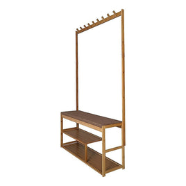 97x168cm Hallway Bench Coat Rack Stand Multifunctional Hall Shelf Entryway Furniture Kings Warehouse 
