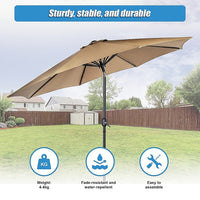 9FT Patio Umbrella Outdoor Garden Table Umbrella with 8 Sturdy Ribs Home & Garden Kings Warehouse 
