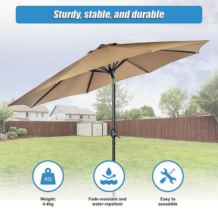 9FT Patio Umbrella Outdoor Garden Table Umbrella with 8 Sturdy Ribs Home & Garden Kings Warehouse 