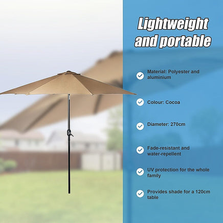 9FT Patio Umbrella Outdoor Garden Table Umbrella with 8 Sturdy Ribs Home & Garden Kings Warehouse 