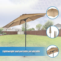 9FT Patio Umbrella Outdoor Garden Table Umbrella with 8 Sturdy Ribs Home & Garden KingsWarehouse 