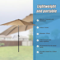 9FT Patio Umbrella Outdoor Garden Table Umbrella with 8 Sturdy Ribs Home & Garden KingsWarehouse 