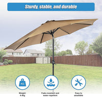 9FT Patio Umbrella Outdoor Garden Table Umbrella with 8 Sturdy Ribs Home & Garden KingsWarehouse 