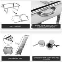 9L Chafing Dish Set Buffet Pan Bain Marie Bow Stainless Steel Food Warmer(2*4.5L) Home & Garden Kings Warehouse 