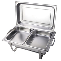 9L Chafing Dish Set Buffet Pan Bain Marie Bow Stainless Steel Food Warmer(2*4.5L) Home & Garden Kings Warehouse 