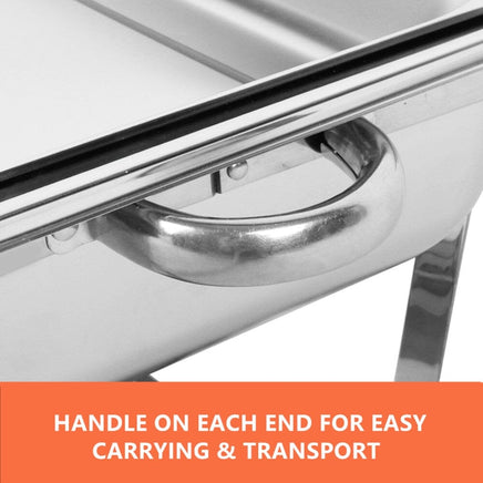9L Chafing Dish Set Buffet Pan Bain Marie Bow Stainless Steel Food Warmer(3*3L) Baby & Kids Kings Warehouse 