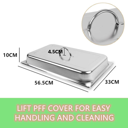 9L Chafing Dish Set Buffet Pan Bain Marie Bow Stainless Steel Food Warmer(3*3L) Baby & Kids Kings Warehouse 