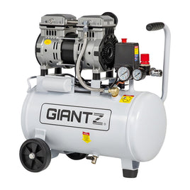 Giantz 24L Air Compressor Quiet 0.75HP Oil-Free Portable Tyre Inflator 40L/Min