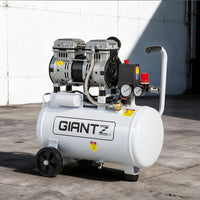 Giantz 24L Air Compressor Quiet 0.75HP Oil-Free Portable Tyre Inflator 40L/Min