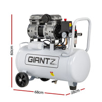 Giantz 30L Air Compressor Quiet 0.75HP Oil-Free Portable Tyre Inflator 40L/Min