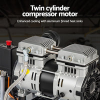 Giantz 30L Air Compressor Quiet 0.75HP Oil-Free Portable Tyre Inflator 40L/Min