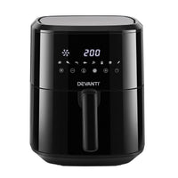 Devanti Air Fryer 6.5L 1700W Digital Touch 8 Presets Non-Stick Basket Black