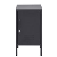 Bedside Table Metal Cabinet - Black