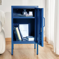 Bedside Table Metal Cabinet - Blue