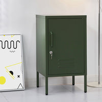 Bedside Table Metal Cabinet - Green