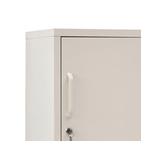 Bedside Table Metal Cabinet - White