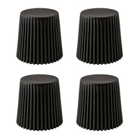 Set of 4 Cupcake Bar Stools Stackable Foot Stools Black