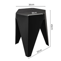 2x Bar Stools Puzzle Plastic Foot Stool Black