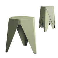 4PC Puzzle Stool Bar Stools Stackable Green