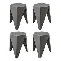 4PC Puzzle Stool Bar Stools Stackable Grey