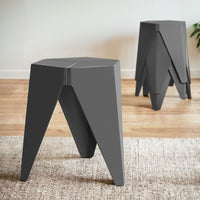 4PC Puzzle Stool Bar Stools Stackable Grey