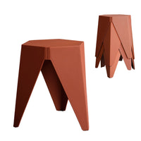 4PC Puzzle Stool Bar Stools Stackable Red