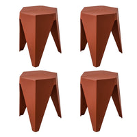 4PC Puzzle Stool Bar Stools Stackable Red