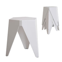 4PC Puzzle Stool Bar Stools Stackable White