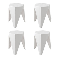 4PC Puzzle Stool Bar Stools Stackable White