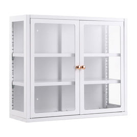 Artiss Buffet Cabinet Sideboard Wall Mounted Clear Display Storage 60cm White