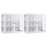 Artiss Buffet Cabinet Sideboard X2 Wall Mounted Clear Display Storage 60cm White