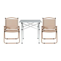 Weisshorn 3pc Camping Table Chair Set Outdoor Folding Aluminium Portable Picnic