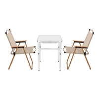 Weisshorn 3pc Camping Table Chair Set Outdoor Folding Aluminium Portable Picnic