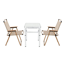 Weisshorn 3pc Camping Table Chair Set Outdoor Folding Aluminium Portable Picnic