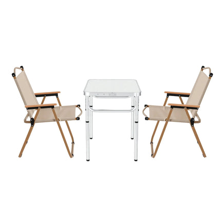 Weisshorn 3pc Camping Table Chair Set Outdoor Folding Aluminium Portable Picnic