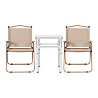 Weisshorn 3pc Camping Table Chair Set Outdoor Folding Aluminium Portable Picnic