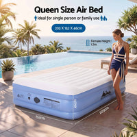 Weisshorn Queen Air Mattress with Rechargeable Cordless Pump 46cm