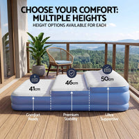 Weisshorn Queen Air Mattress with Rechargeable Cordless Pump 46cm