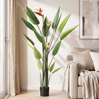 Artiss 150cm Artificial Bird of Paradise Plant with Flowers Realistic Leaves for Home Office Decor