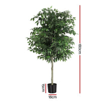 Artiss 180cm Artificial Ficus Tree Faux Trees Indoor Decor Artificial Plants Lifelike Plant 1.8M