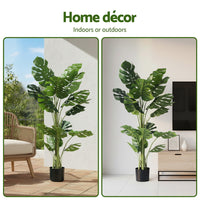 Artiss 140cm Artificial Monstera Tree Faux Trees Indoor Decor Artificial Plants Lifelike Plant 1.4M