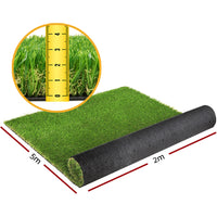 Primeturf Artificial Grass 100SQM 30mm Synthetic Fake Lawn Turf Plastic Plant 4-coloured 2mx5m