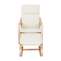 Rocking Armchair Footstool Bentwood Beige