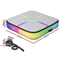 1m Air Track Mat Inflatable Gymnastics Tumbling Mat W/ Pump Colourful