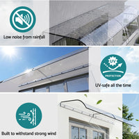 Instahut Window Door Awning 0.4mx2m Transparent
