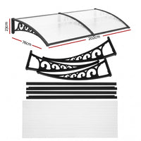 Instahut Window Door Awning 0.8mx2m Transparent