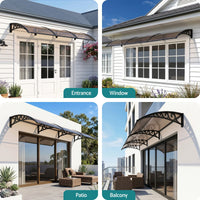 Instahut Window Door Awning 0.8mx3m Brown