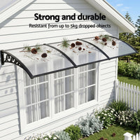 Instahut Window Door Awning 0.8mx3m Transparent