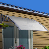 Window Door Awning Canopy 1.5mx2m Transparent Sheet Grey Plastic Frame